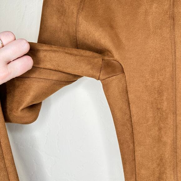 Spanx Faux Suede High Rise Tummy Shaping Rich Caramel Leggings Pant Small Petite - Picture 10 of 15